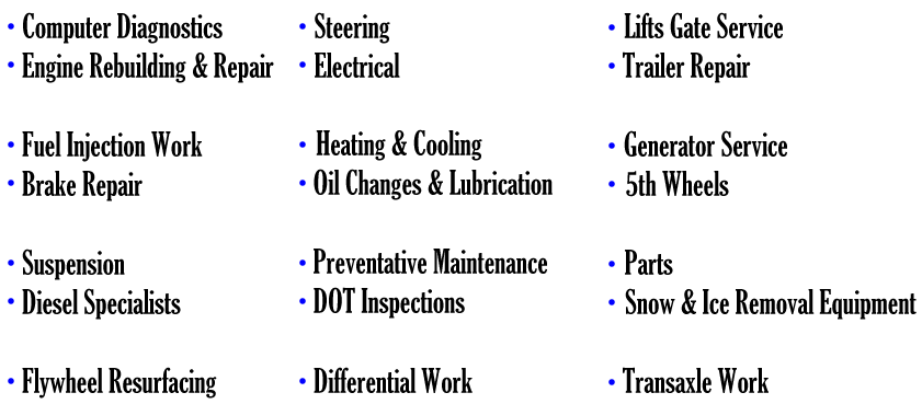 Light and Medium Duty Pickup Truck Repair
